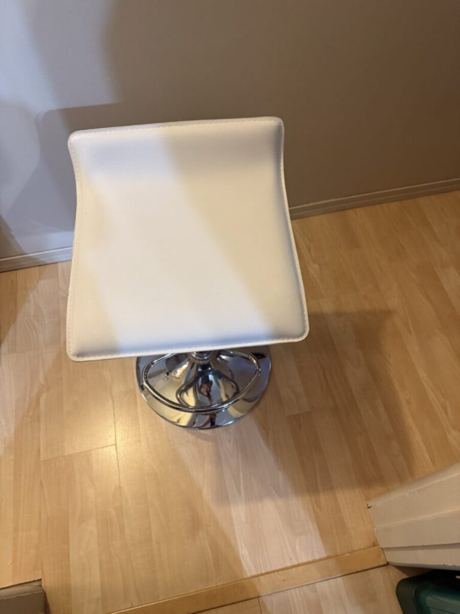White chrome bar stool