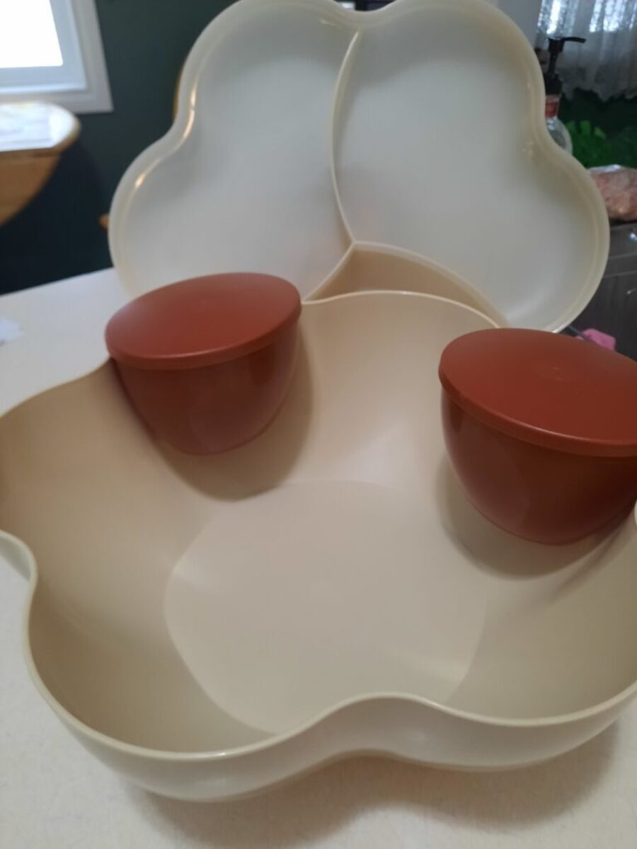 New Tupperware chip & dip bowl