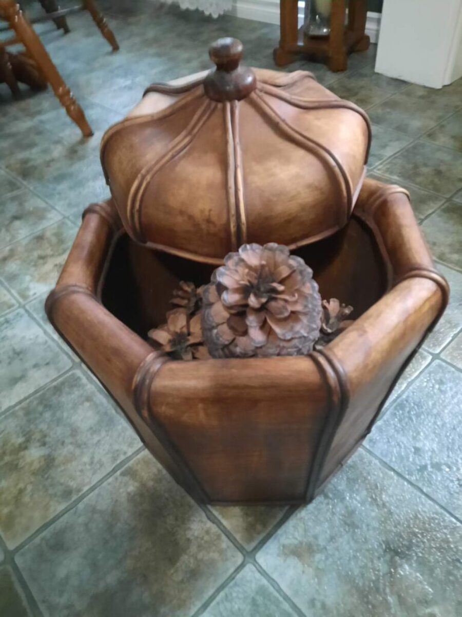 Wooden case with acorns