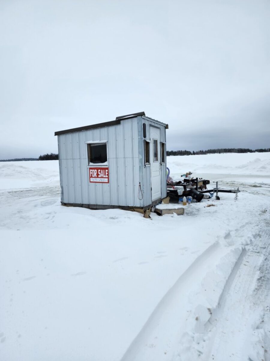 Garden shed/ice shack and 8 x10 utility trailer 0