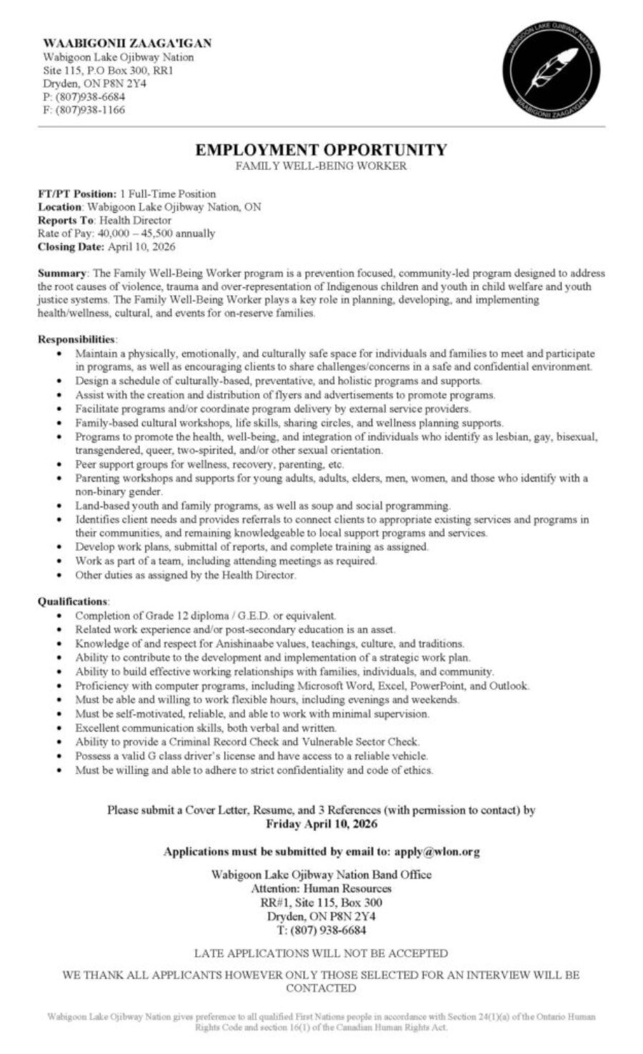 Family Well Being Worker