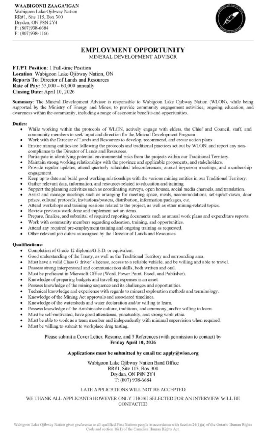 Mineral Development Advisor