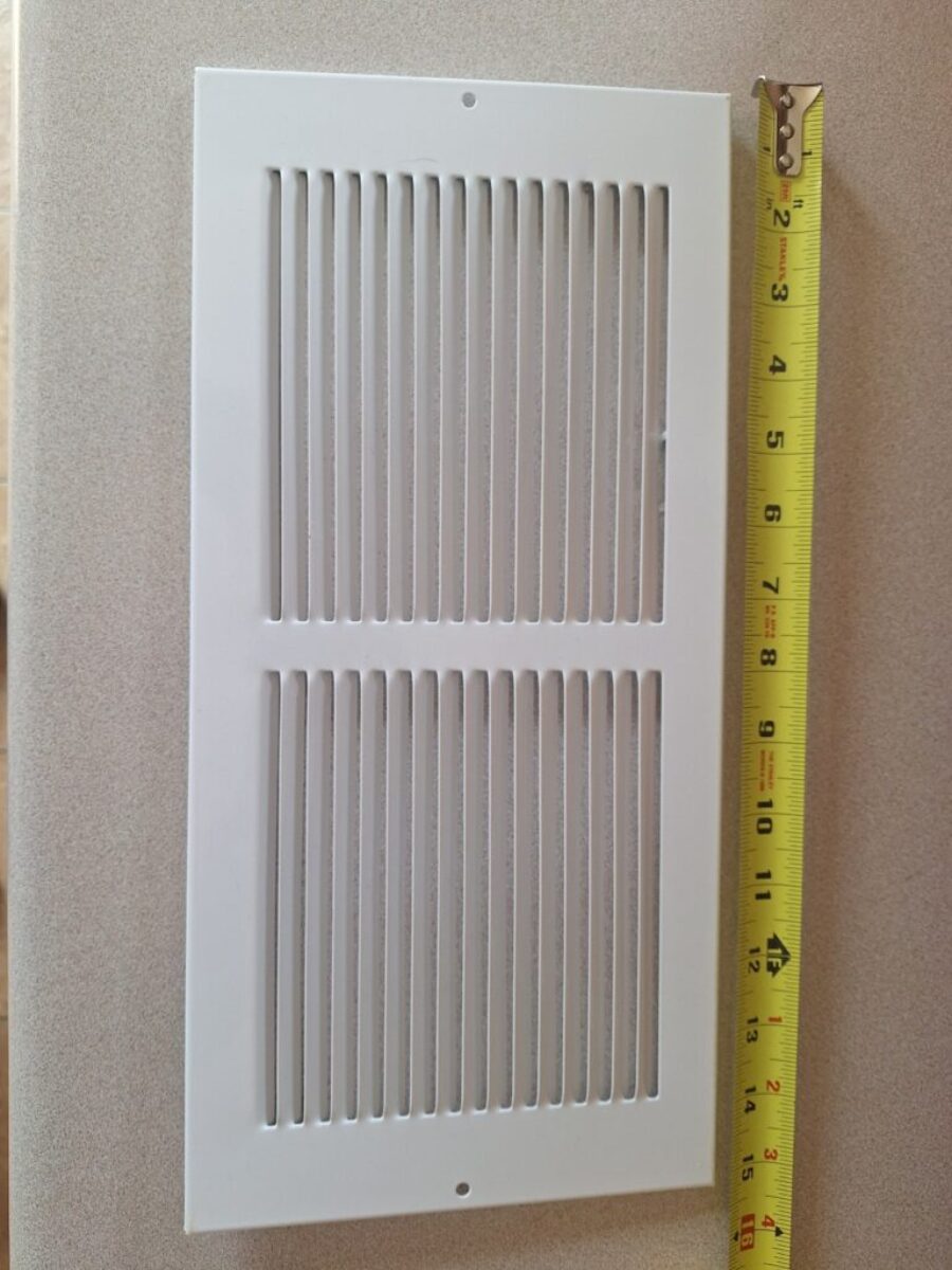 White metal vent cover