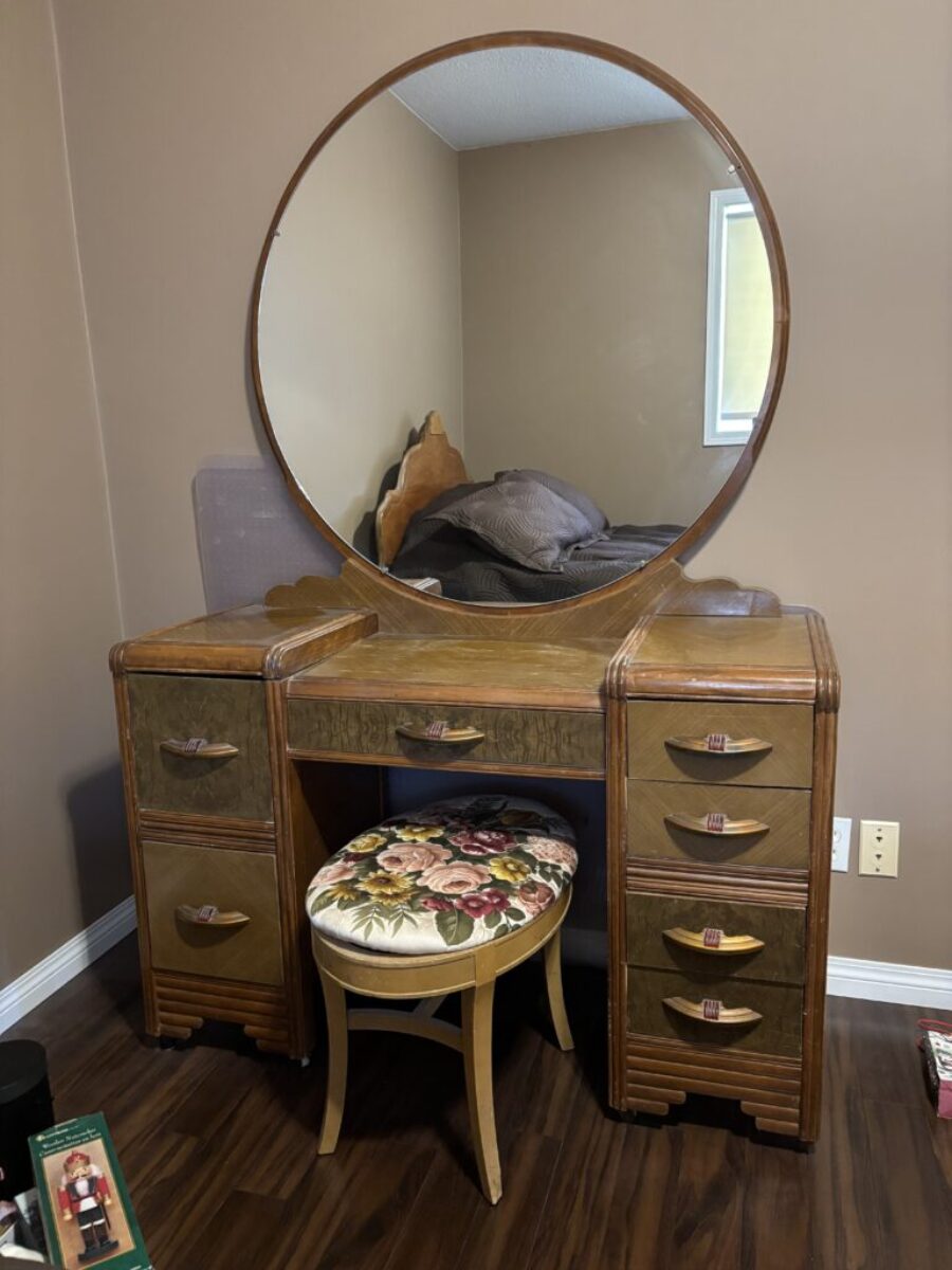 Vanity with stool