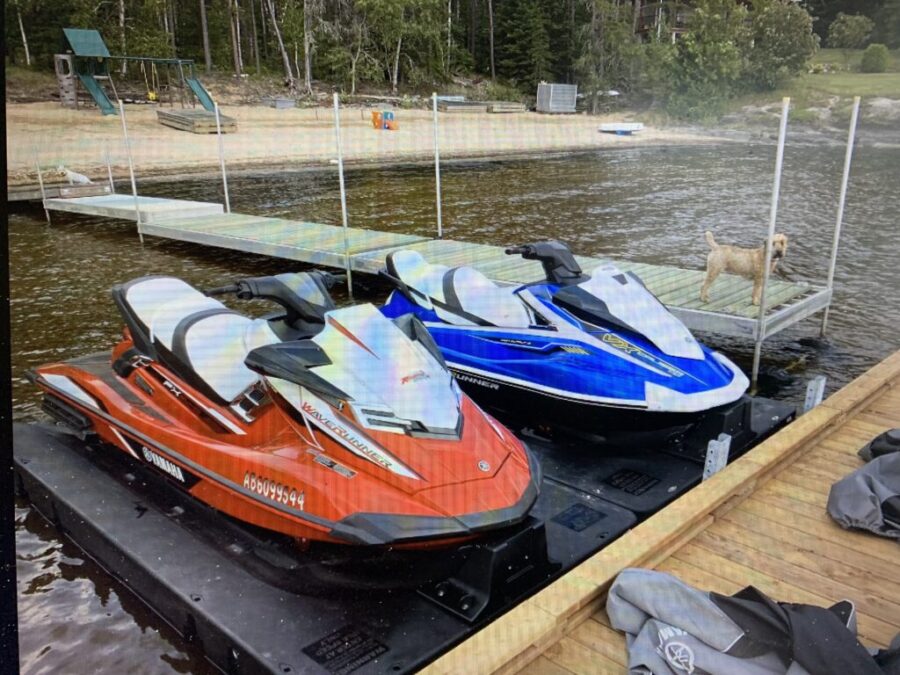 Two Yamaha Jet Skis with dual trailer