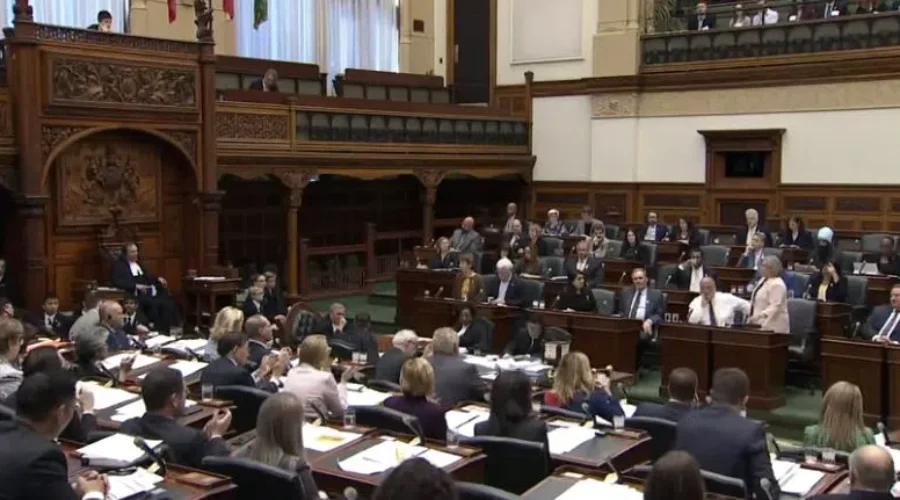 Queens-Park-with-Andrea-Horwath-standing-May-8-2019 Parents Demand New Autism Strategy