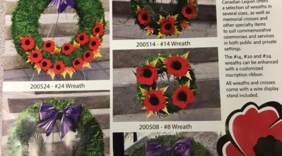 Remembrance Day Wreaths Available At Dryden Legion