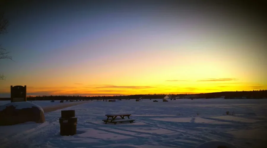 Ice Road Sunset