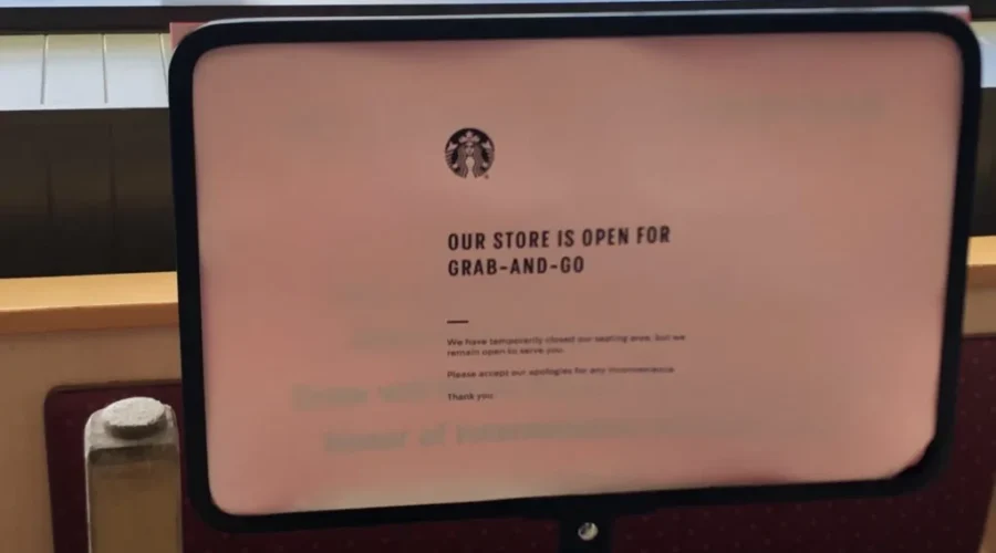 Starbucks Closes Seating Area