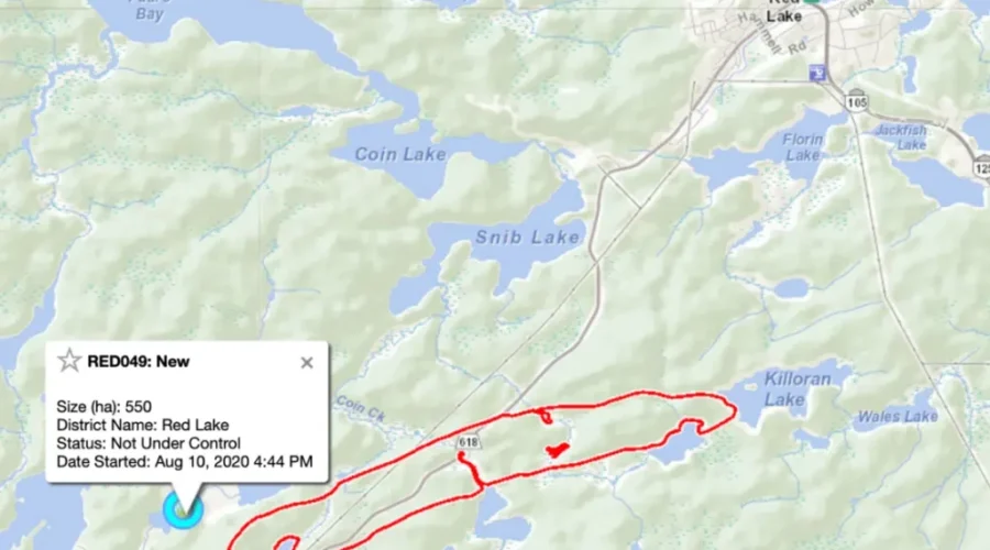 CD9876C1-3902-4C89-B45C-E82DFC235614-1 Red Lake Fire Details 8 pm Tuesday 11 Aug 2020
