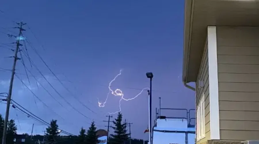 Lightning Dancer In Red Lake