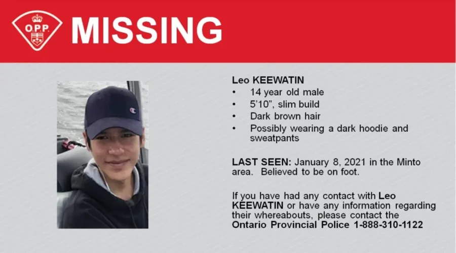 leo-keewating-opp-image Kenora OPP Seek Missing Teen