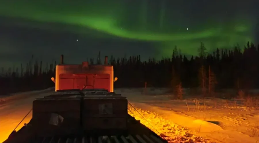 Winter Road Lights Up