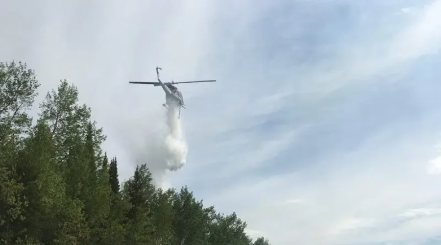 bomber Ear Falls Area Fire Being Held