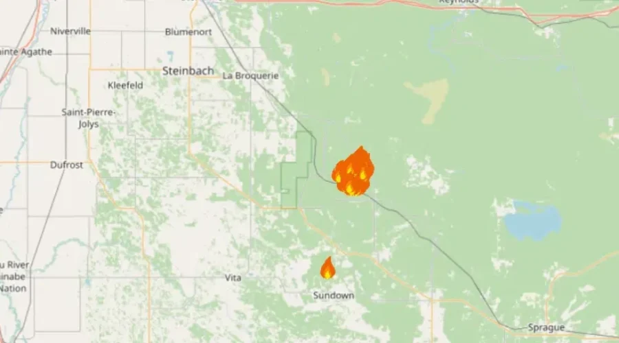 sandilands-fire-map-1 Fire Burns Out Of Control In Southeastern Manitoba