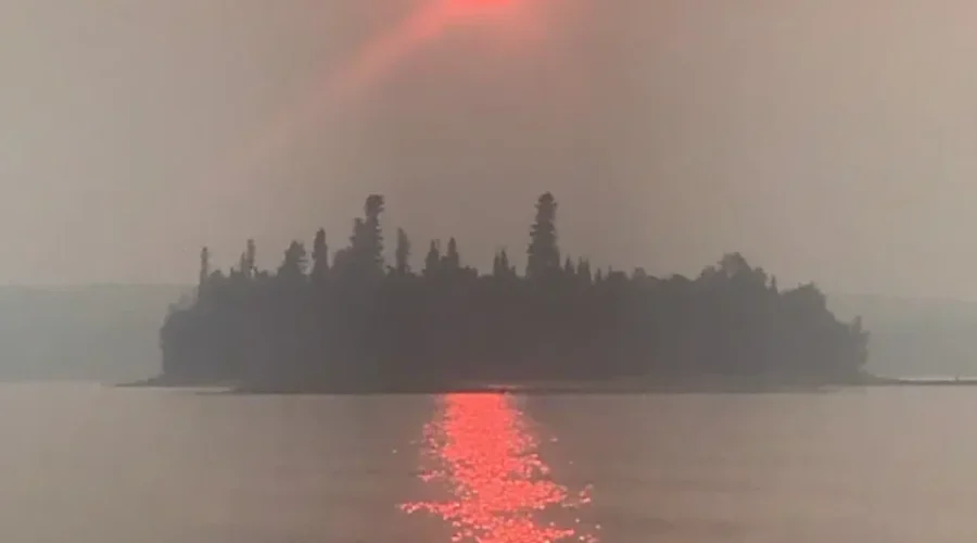 Hazy Sunset On Lac Seul