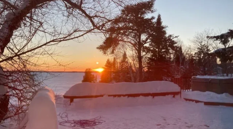 A February Sunset Over Wabigoon Lake