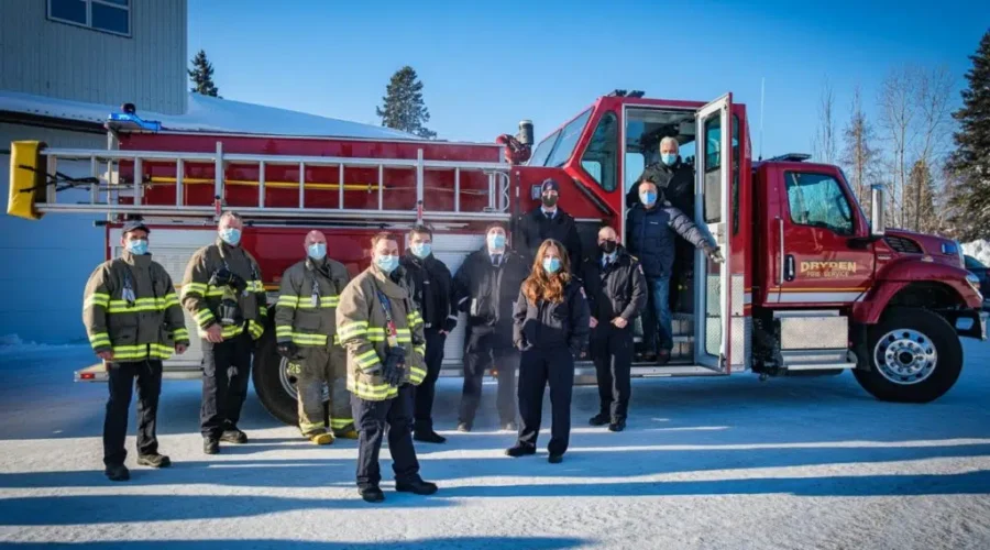 dryden-fire-team-at-dryden-fire-hall-2-with-kenora-rainy-river-mpp-greg-rickford-1 More Provincial Cash For Dryden, Vermilion Bay Projects
