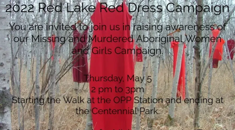 Red Lake Hosting MMIWG Red Dress Day Walk