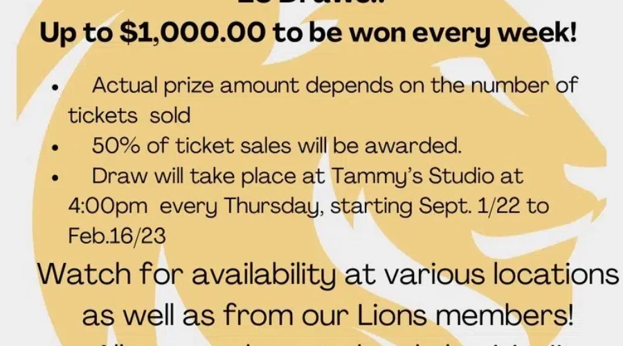 Dryden Trillium Lions Present 50/50 Draw