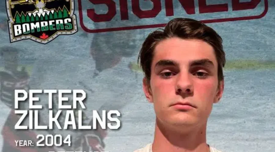 zilkalns-1 Sioux Lookout Bombers Sign Peter Zilkalns