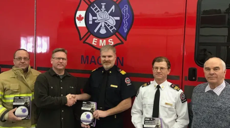 Enbridge Hands Machin Fire Department Grant