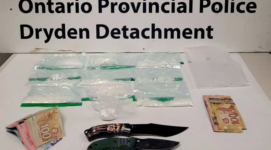 Drugs, cash and knives seized in Dryden bust