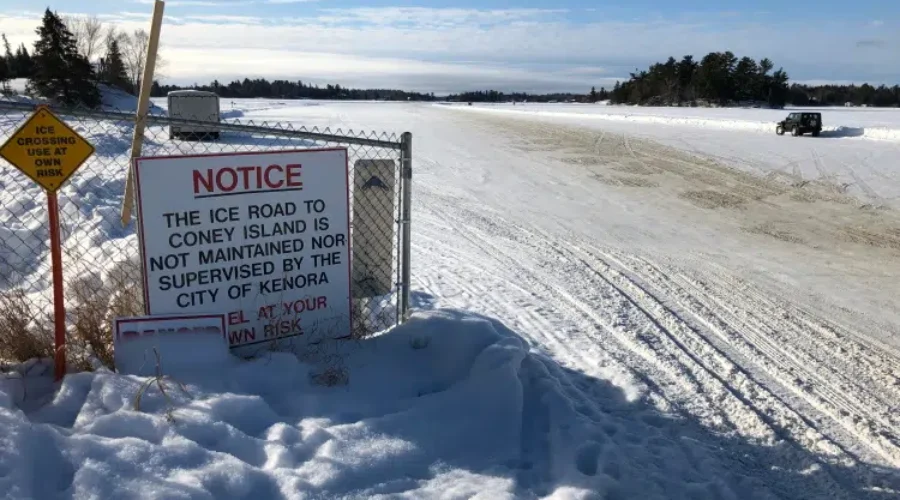 Storm, warm weather closes ice roads in Kenora area
