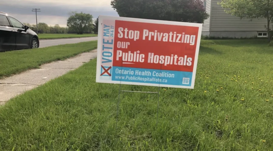 ontario-health-coalition-referendum-sign Residents encouraged to take part in health care referendum