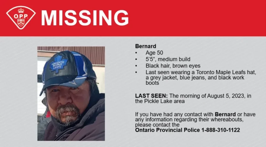 OPP looking for missing man in Pickle Lake area