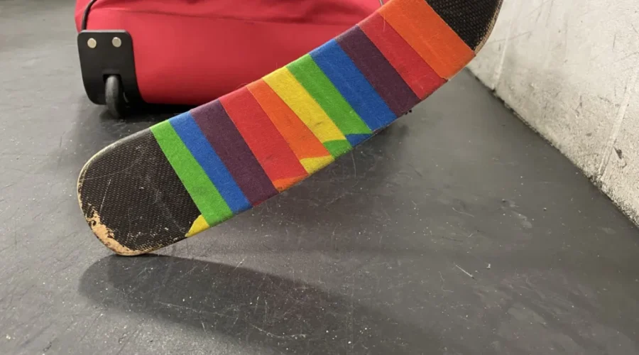 hockey-stick-with-pride-tape-photo-by-randy-thoms-scaled-1 Pride Tape no longer banned on hockey sticks in NHL