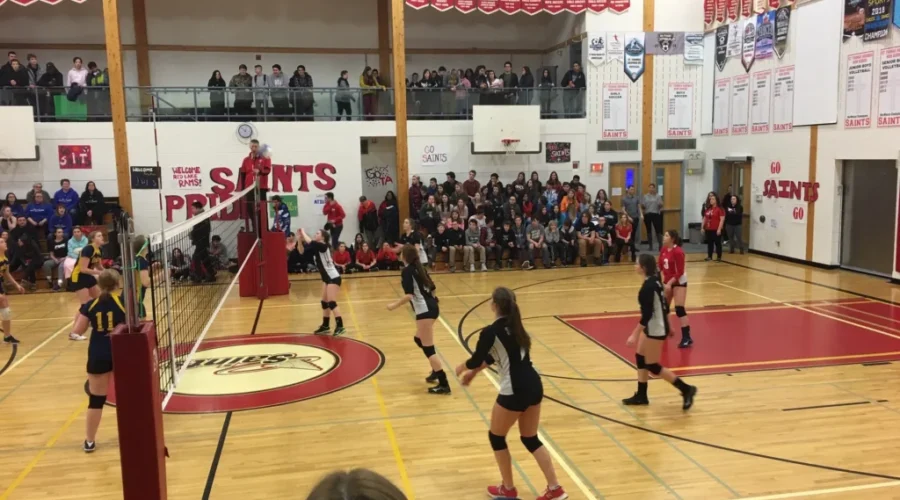 saints-junior-girls-volleyball-team Winterblast girls volleyball tournament taking place in Kenora