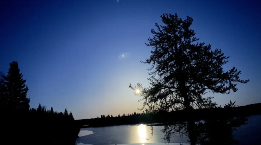 Bright Full Moon Over Avery Lake