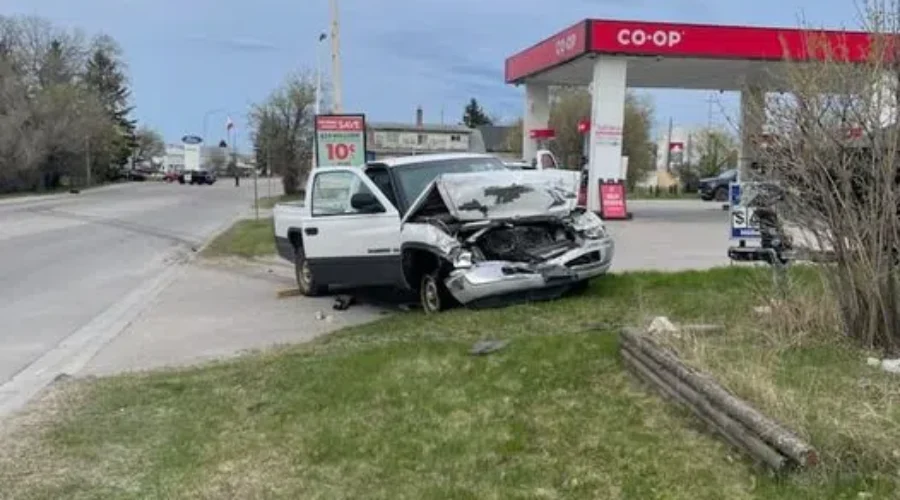 dryden-car-chase-crash Dryden OPP lay several charges in car chase