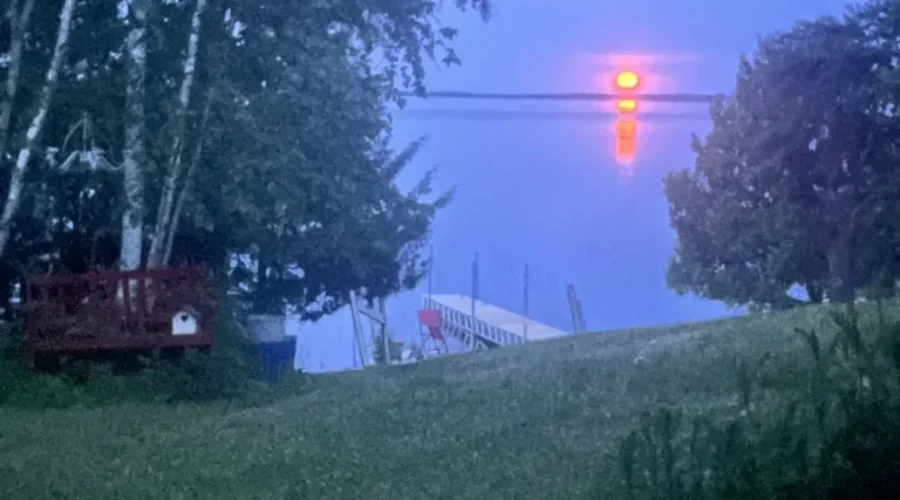 Strawberry Moon Over Eagle Lake