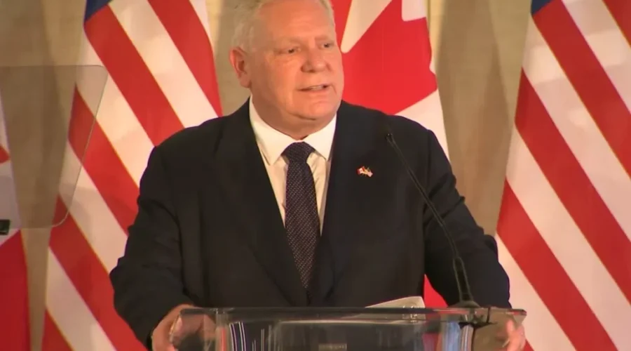doug-ford-at-us-chamber-of-commerce-feb-11-2025 Ford pauses campaign to promote trade