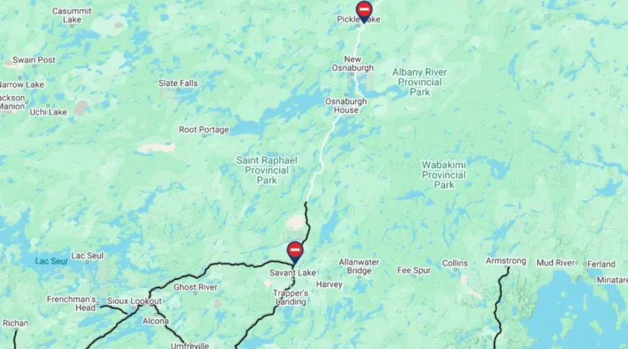Part of Highway 599 closed because of weather