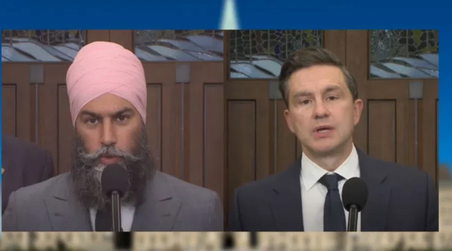 singh-and-polievre Poilievre and Singh weigh in on U.S. tariffs and Canadian response