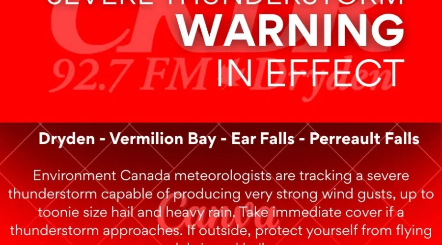 Severe Thunderstorm Warning for Some of The Region