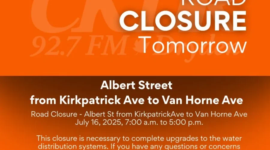 Albert St Road Closure July 16th, 2025