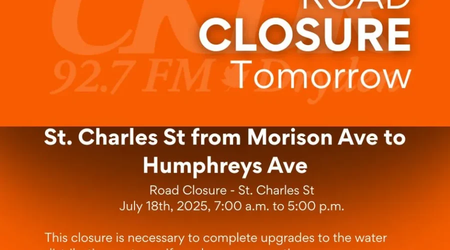 ROAD CLOSURE TOMORROW JULY 18th