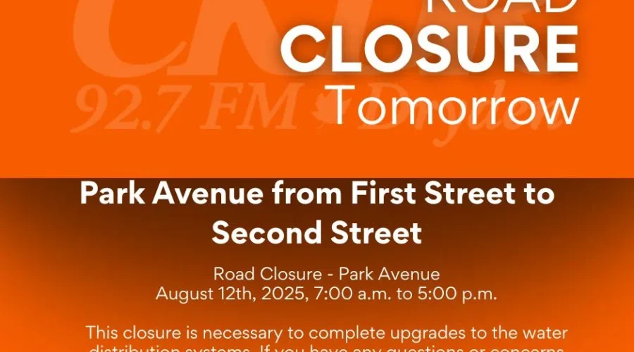 Road Closure, August 12th. Park Avenue