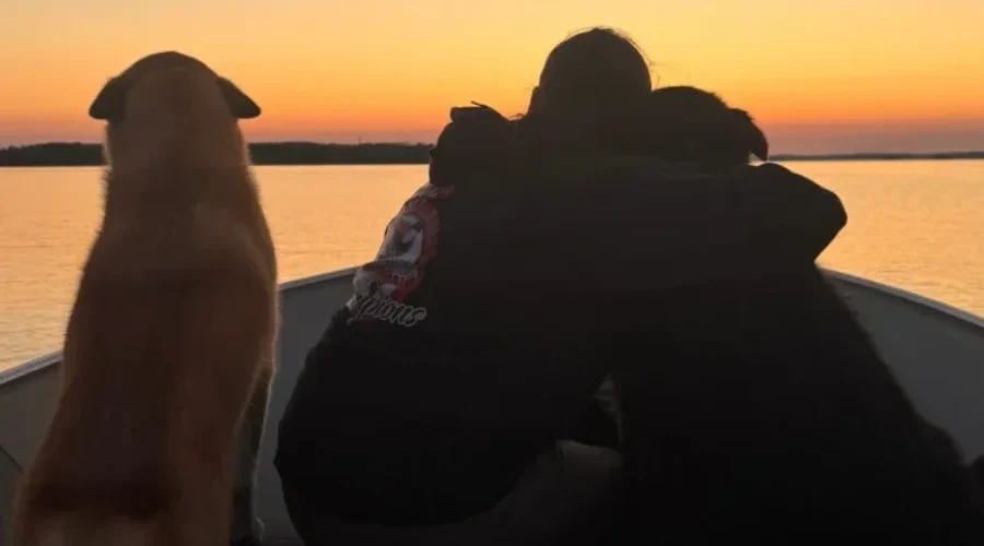 Enjoying a Red Lake sunset together
