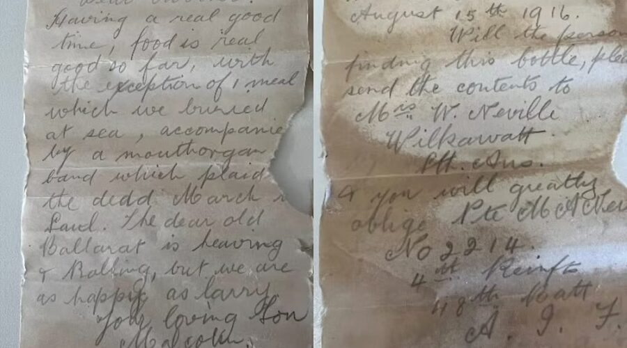 Messages in a bottle discovered after more than a Century