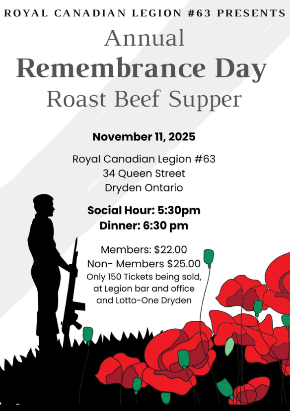 Remembrance Day Roast Beef Dinner