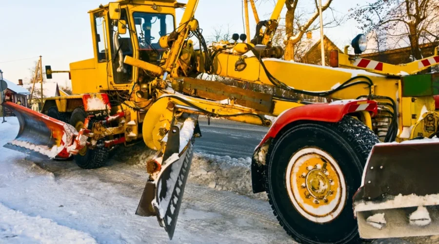 Grader with snowgate staff photo Ignace council discusses windrow removal