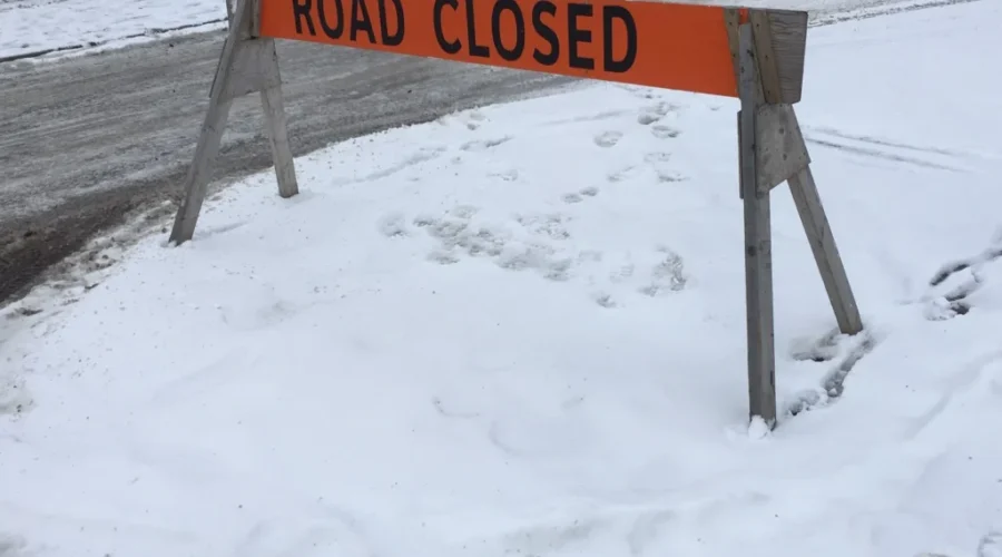 Water main break in Dryden