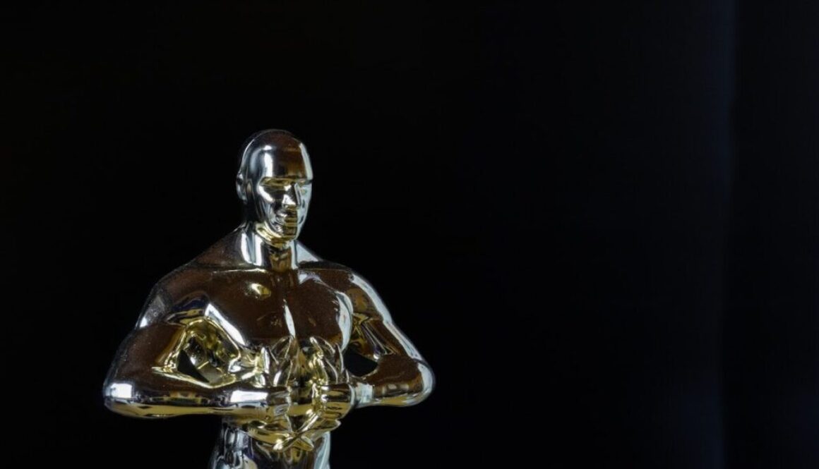 a gold and silver statue