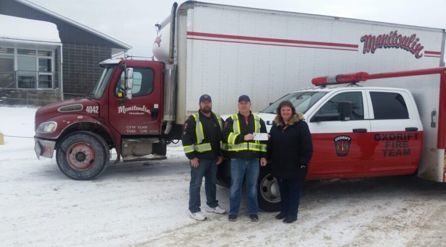Manitoulin Transport Donates To Oxdrift Volunteer Fire Team