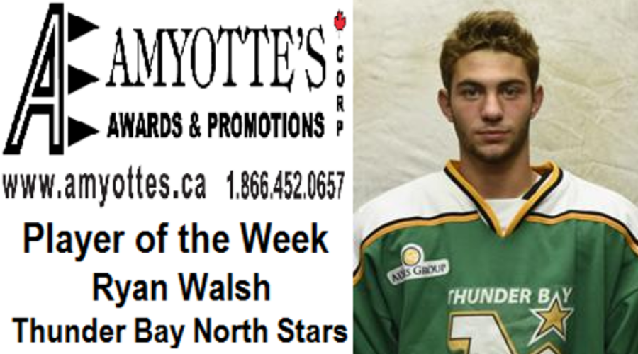 Ryan Walsh Named SIJHL Player Of The Week